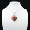 Pendentif losange en jaspe orbiculaire - 0