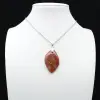 Pendentif flamme en jaspe orbiculaire - 0