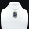 Pendentif rectangle en labradorite - 0