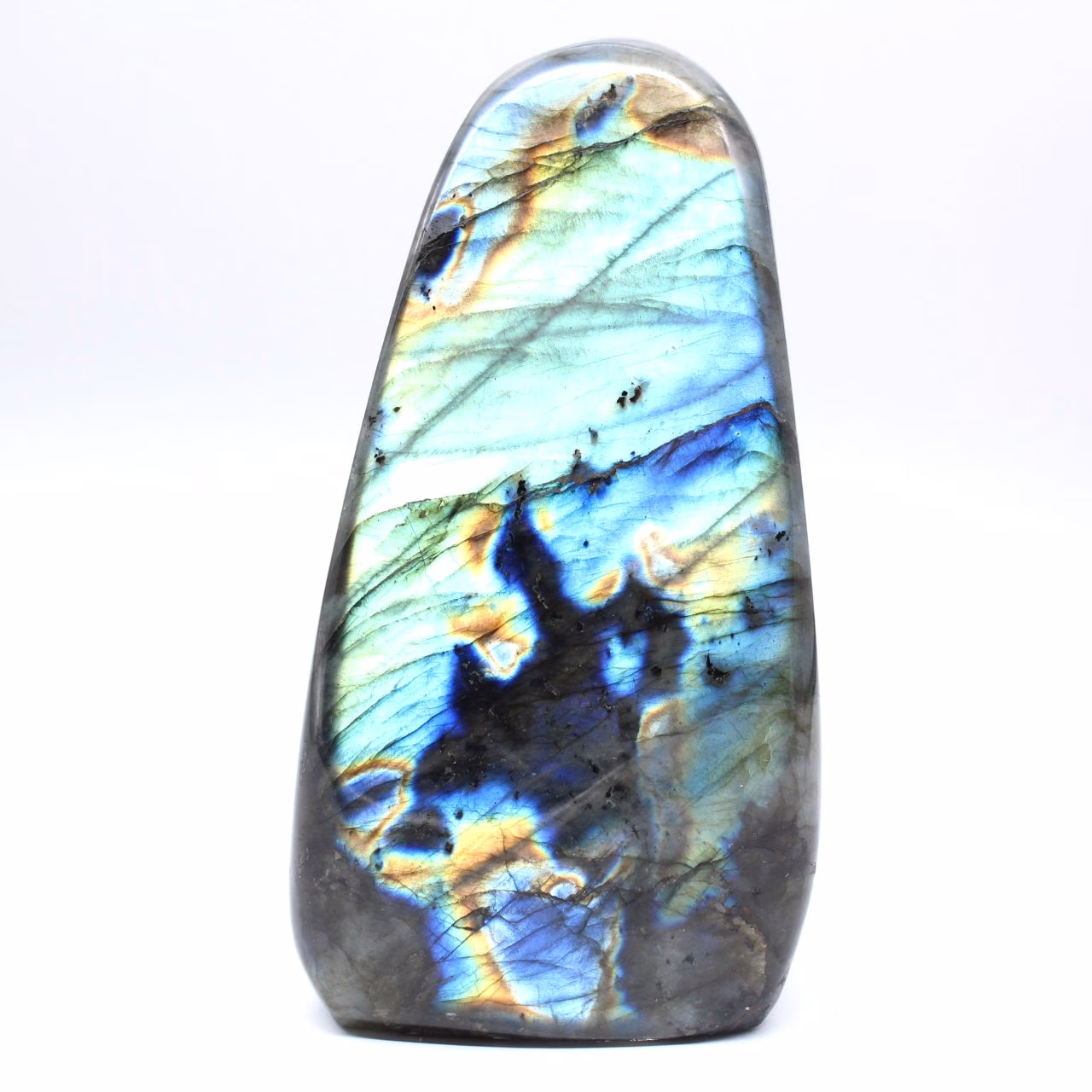 Spécimen Labradorite Ornement Polie Origine Madagascar