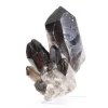 Cristal de quartz morion trapu du Brésil, spécimen minéral sur socle - 0