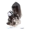 Cristal de quartz morion trapu du Brésil, spécimen minéral sur socle - 2