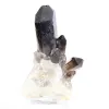 Cristal de quartz noir morion, origine Brésil, livré avec socle - 0