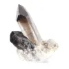 Morion du Brésil, cristal de quartz fumé noir sur socle acrylique - 0