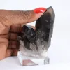 Spécimen cristallin de quartz morion du Brésil, socle acrylique inclus - 1