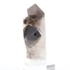 Quartz morion du Brésil, petite pointe cristallisée sur socle - 2