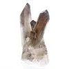 Cristal de quartz morion brésilien au port élancé, monté sur socle - 0