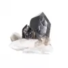 Cristal compact de quartz morion du Brésil sur socle acrylique - 6