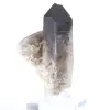 Mini cristal de quartz morion du Brésil, pierre noire sur socle - 0