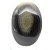 Galet en obsidienne dorée du Mexique, pierre naturelle polie - 1
