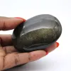 Galet mexicain en obsidienne dorée, pierre polie de 75 g - 0