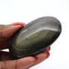 Galet d’obsidienne dorée du Mexique pour vitrine géologique - 0